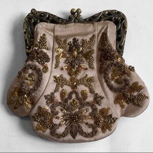 Vintage Beaded Clutch with Gold Accents